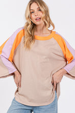 Load image into Gallery viewer, SAGE + FIG Color Block Curved Hem T-Shirt