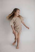 Load image into Gallery viewer, Tan Summer Waffle Toddler Top & Bottom Set