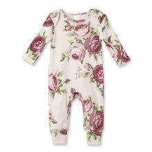 Load image into Gallery viewer, Baby Girl's Rose Cotton Romper
