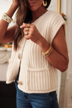 Load image into Gallery viewer, Button Down Sweater Vest with Pockets