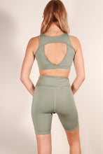 Load image into Gallery viewer, Open Back Crop Top & Biker Shorts Active wear Set