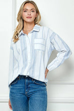 Load image into Gallery viewer, Oversize Strip Linen shirt