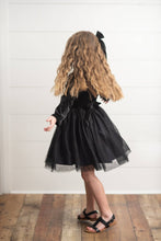 Load image into Gallery viewer, Kids Classic Black Velvet Tulle Fancy Party Holiday Dress