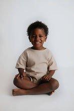 Load image into Gallery viewer, Tan Summer Waffle Toddler Top & Bottom Set