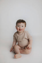 Load image into Gallery viewer, Tan Summer Waffle Toddler Top & Bottom Set