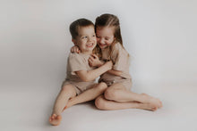 Load image into Gallery viewer, Tan Summer Waffle Toddler Top & Bottom Set