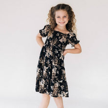 Load image into Gallery viewer, Black Floral Dress- Child - Believe Inspire Beauty
