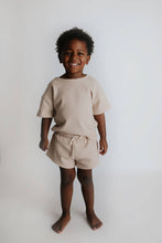 Load image into Gallery viewer, Tan Summer Waffle Toddler Top & Bottom Set