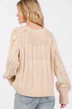 Load image into Gallery viewer, Cable-Knit Long Sleeve Sweater