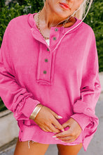 Load image into Gallery viewer, Pink Button Sweatshirt