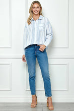 Load image into Gallery viewer, Oversize Strip Linen shirt