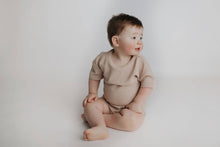 Load image into Gallery viewer, Tan Summer Waffle Toddler Top & Bottom Set