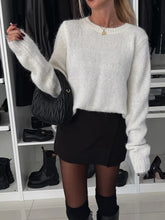 Load image into Gallery viewer, Bow Slit Back Round Neck Sweater