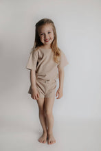 Load image into Gallery viewer, Tan Summer Waffle Toddler Top & Bottom Set