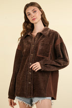 Load image into Gallery viewer, Media Button Down Raw Hem Shacket