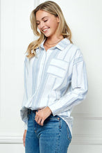 Load image into Gallery viewer, Oversize Strip Linen shirt