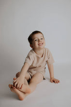 Load image into Gallery viewer, Tan Summer Waffle Toddler Top & Bottom Set