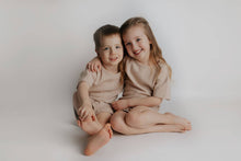 Load image into Gallery viewer, Tan Summer Waffle Toddler Top & Bottom Set