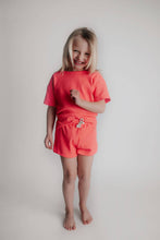 Load image into Gallery viewer, Hot Neon Pink Barbie Summer Waffle Toddler Top & Bottom Set