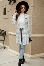Load image into Gallery viewer, Printed Open Front Lapel Collar Cardigan with Pockets - Believe Inspire Beauty