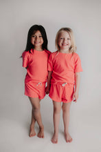 Load image into Gallery viewer, Hot Neon Pink Barbie Summer Waffle Toddler Top & Bottom Set