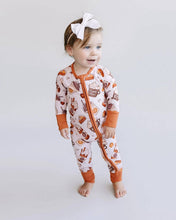 Load image into Gallery viewer, Pumpkin Spice Bamboo Baby Clothing Zip Romper