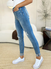 Load image into Gallery viewer, Judy Blue Full Size Mid Rise Destroy & Cuff Skinny Jeans