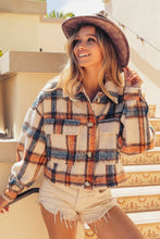 Load image into Gallery viewer, Plaid Crop Jacket with Pockets