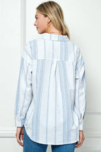 Load image into Gallery viewer, Oversize Strip Linen shirt