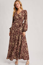 Load image into Gallery viewer, FLORAL PRINT WRAP MAXI DRESS
