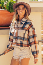 Load image into Gallery viewer, Plaid Crop Jacket with Pockets