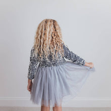 Load image into Gallery viewer, Kids Sequin Silver Holiday Fancy Sparkle Tulle Winter Dress