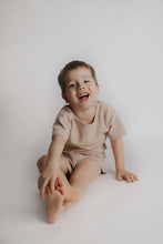 Load image into Gallery viewer, Tan Summer Waffle Toddler Top & Bottom Set