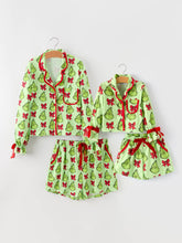 Load image into Gallery viewer, Mommy And Me Christmas Character Bow Print Girls Pajama Set - Believe Inspire Beauty