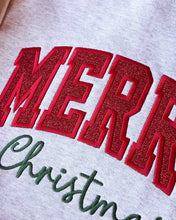Load image into Gallery viewer, Merry Christmas Glitter Appliqué Sweatshirt