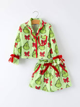 Load image into Gallery viewer, Mommy And Me Christmas Character Bow Print Girls Pajama Set - Believe Inspire Beauty