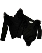 Load image into Gallery viewer, June Ruffle Shoulder Top & Leotard - Black