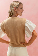 Load image into Gallery viewer, Ruffled Round Neck Short Sleeve Sweater