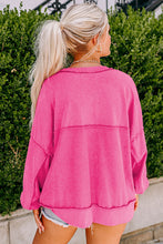 Load image into Gallery viewer, Pink Button Sweatshirt