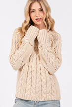Load image into Gallery viewer, Cable-Knit Long Sleeve Sweater