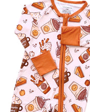 Load image into Gallery viewer, Pumpkin Spice Bamboo Baby Clothing Zip Romper