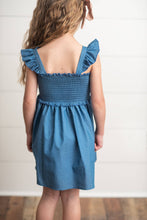 Load image into Gallery viewer, Blue shirred Dress