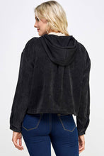 Load image into Gallery viewer, Women Corduroy Oversized Shacket, Hooded Shirt Jacket