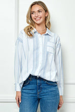 Load image into Gallery viewer, Oversize Strip Linen shirt