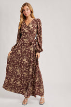 Load image into Gallery viewer, FLORAL PRINT WRAP MAXI DRESS