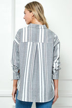 Load image into Gallery viewer, Oversize Strip Linen shirt