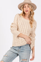 Load image into Gallery viewer, Cable-Knit Long Sleeve Sweater