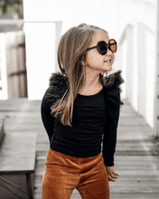 Load image into Gallery viewer, June Ruffle Shoulder Top & Leotard - Black