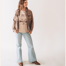 Load image into Gallery viewer, Brown Denim Jacket - Adult - Believe Inspire Beauty