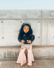 Load image into Gallery viewer, Barbie Denim Bell Bottoms - Distressed Pink